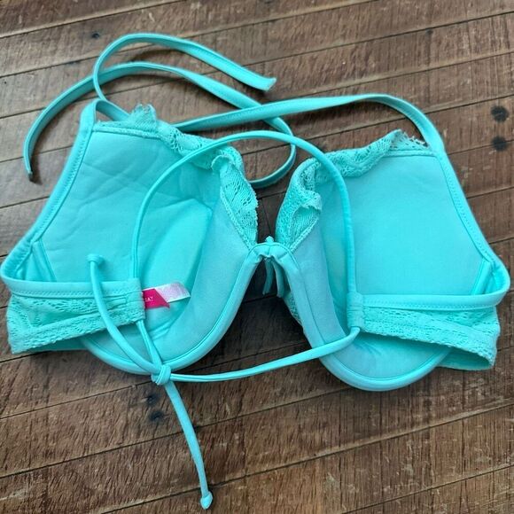 Victoria’s Secret mint green ruffled 36DD halter bikini top - Picture 2 of 3